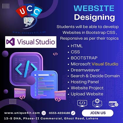 website designing course in dha lahore pakistan